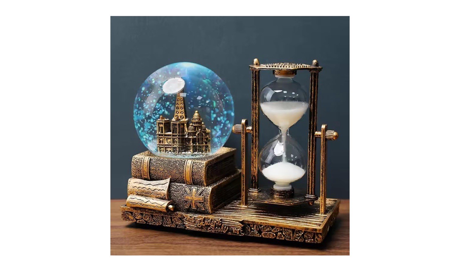 Sajani Music Crystal Snow Globe with Hourglass Timer, Vintage hour Glass