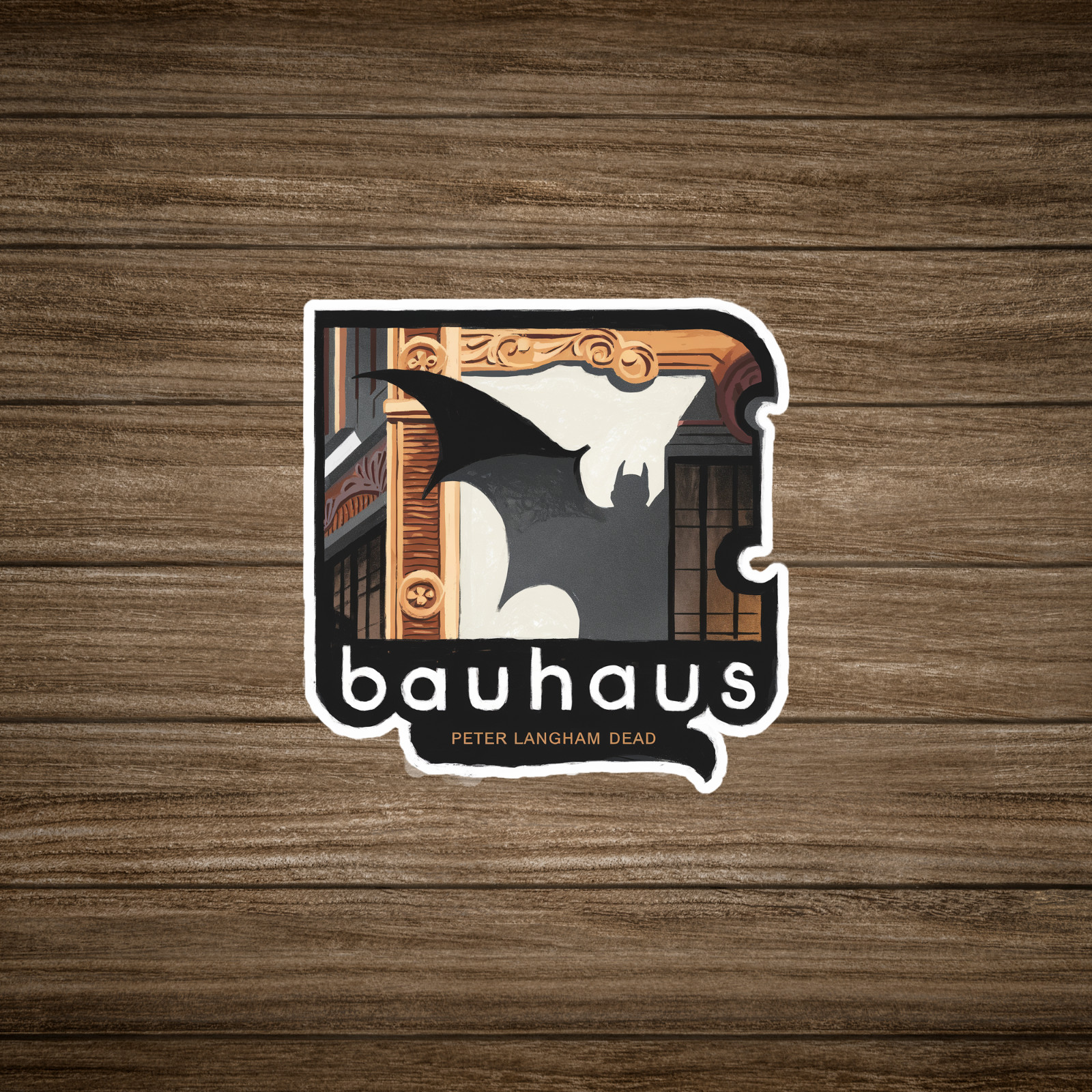 Bauhaus Peter Langham Dead Sticker – Gothic Bat Silhouette Art Decal #2415