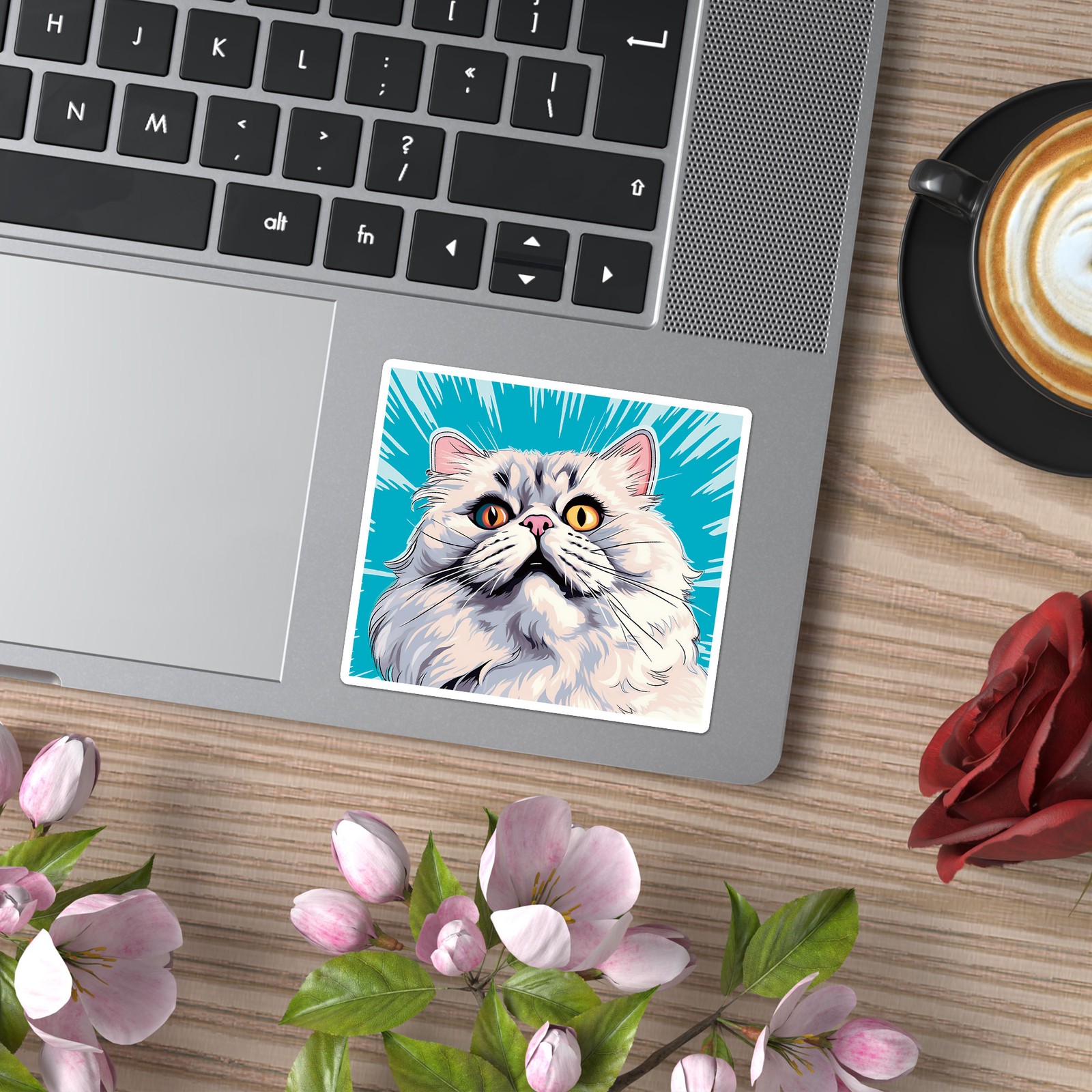 Popart Persian Cat – Vinyl Decal Sticker – Car Window Laptop – ebn11853
