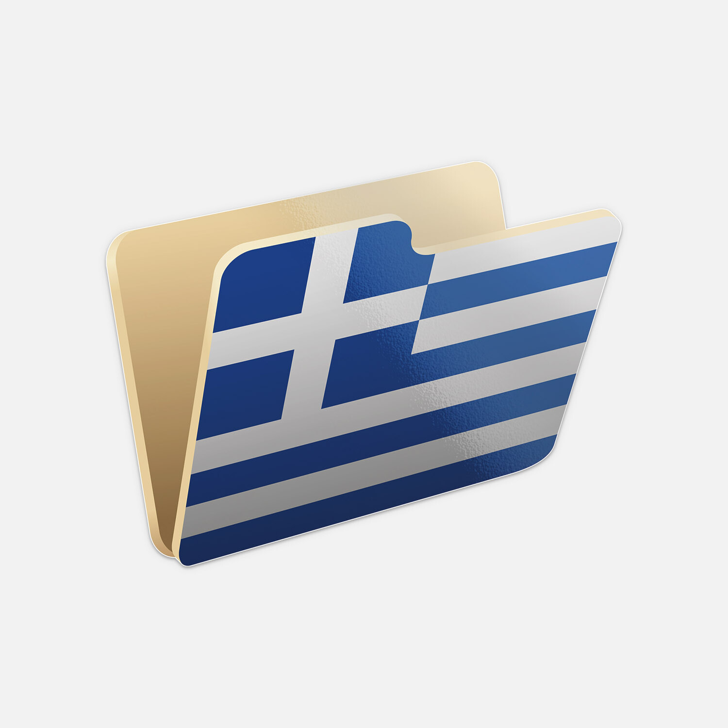 Greece Folder Flag Icon Vinyl Sticker Decal