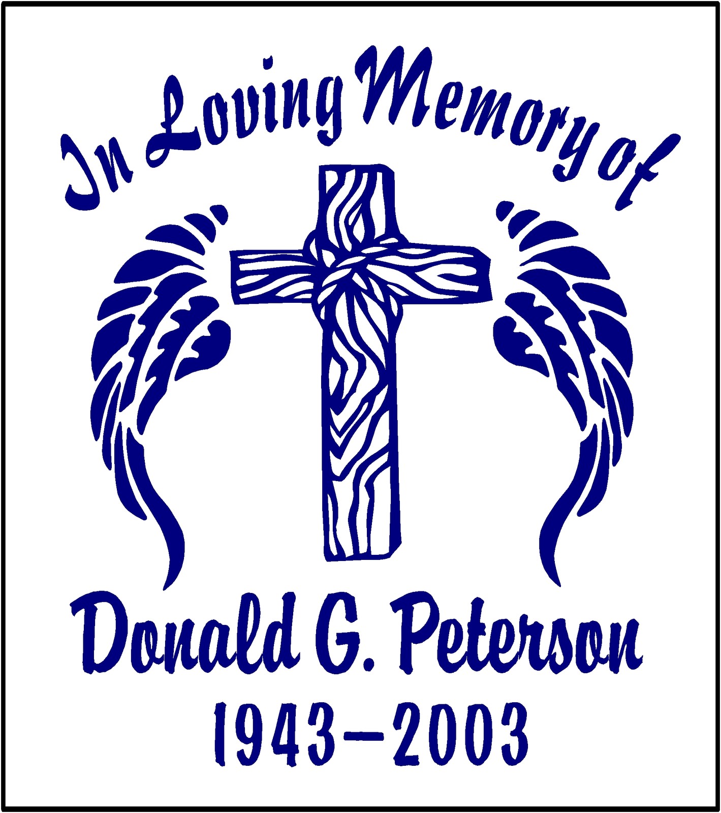 In Loving Memory Decal Angel Wings Cross Name Date Personalized Sticker