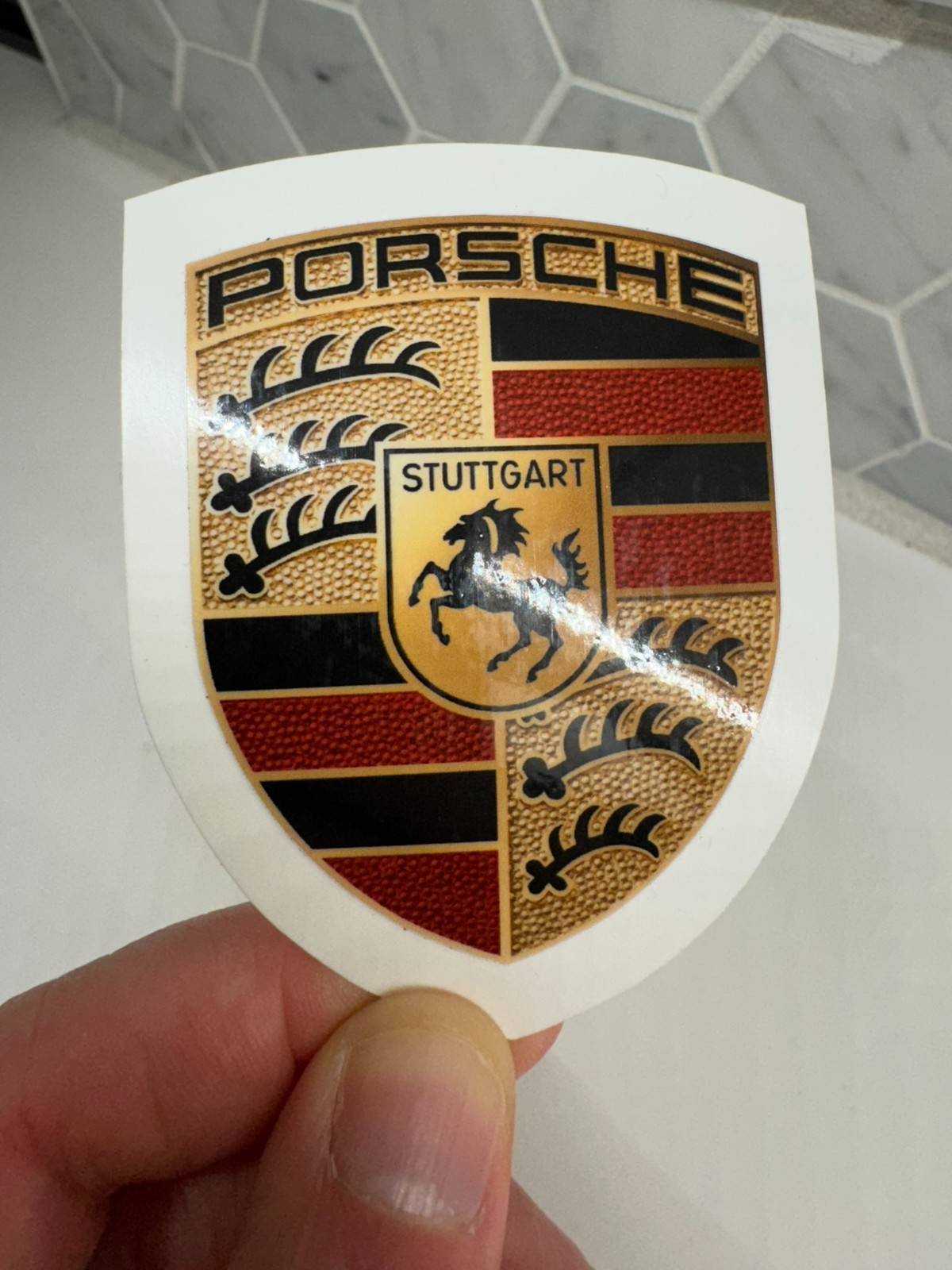 OEM Porsche Crest Sticker Logo Emblem Badge Bonnet WAP0130050MCST Genuine Black