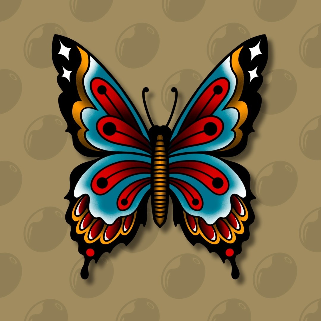 3.5 in. Butterfly Tattoo Sticker