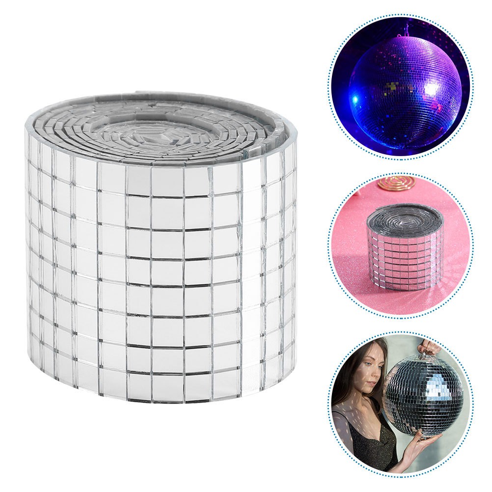 1 Roll Self-Adhesive Mirror Tiles Mirror Stickers Tiles bathroom wall decoration