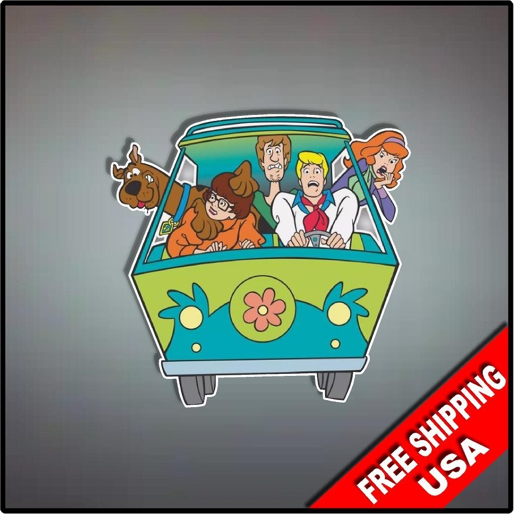 Skooby Doo Vinyl Decal Sticker 4" x 4" Cartoon Nostalgic Shaggy Mystery Machine
