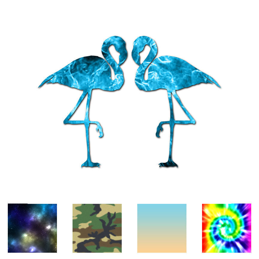 Pair of Flamingos – Vinyl Decal Sticker – Multiple Patterns & Sizes – ebn317