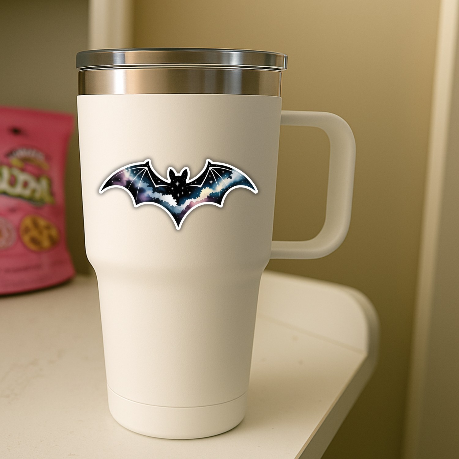 4pcs Galaxy Bat Stickers – Waterproof Vinyl Bumper Decals