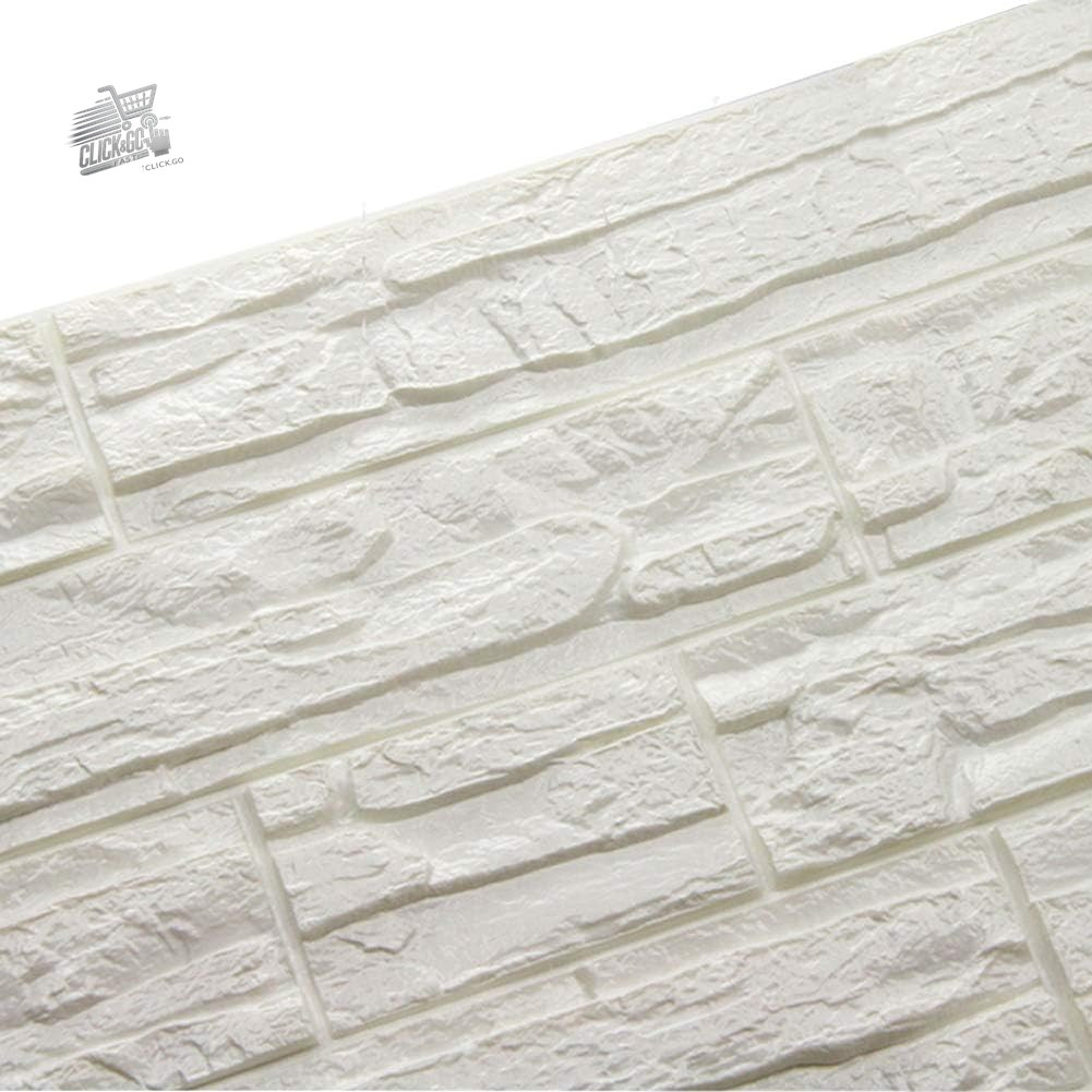 3D Brick Wallpaper Self Adhesive Wall Sticker Kitchen Panel White 1pc
