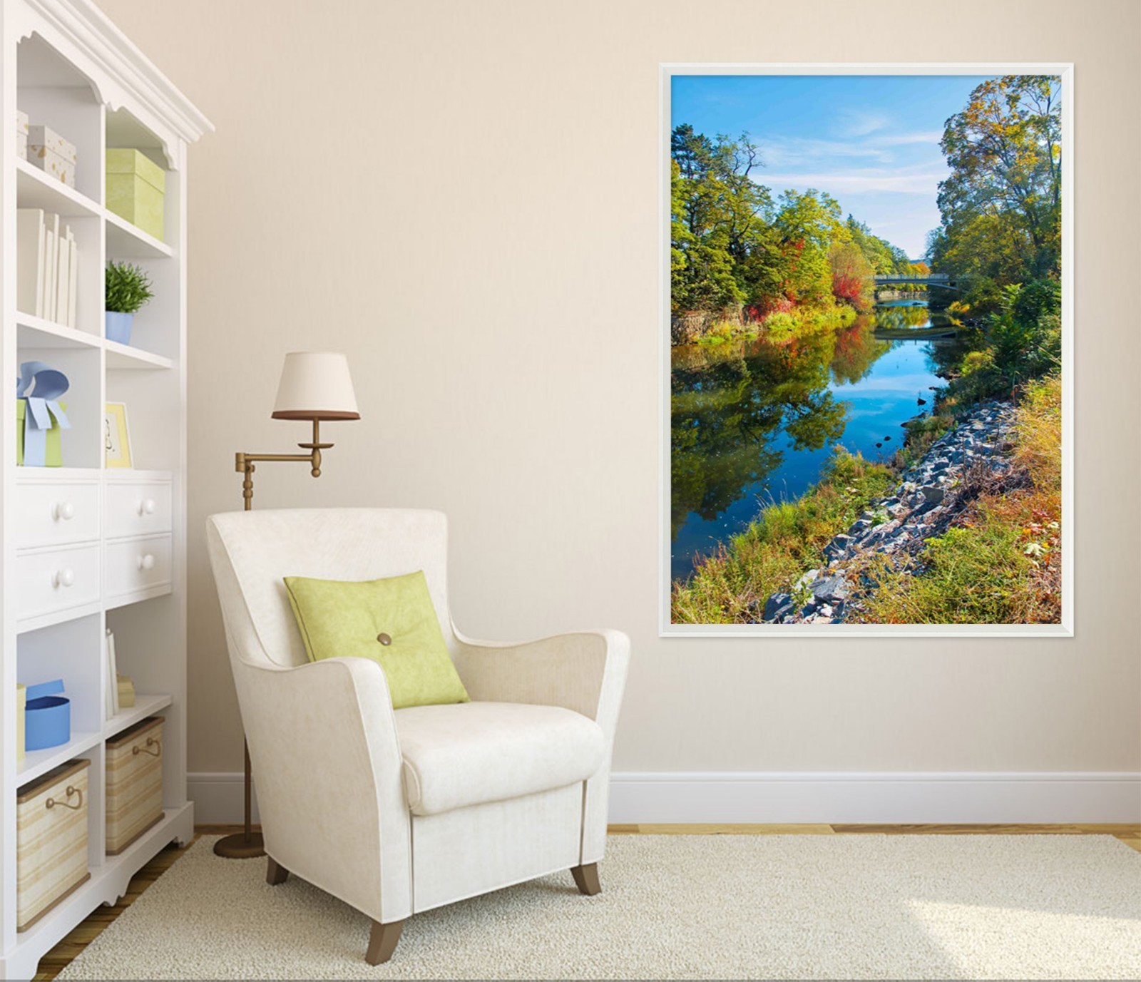 3D Forest River 65 Fake Framed Poster Home Decor Print Painting Unique Art