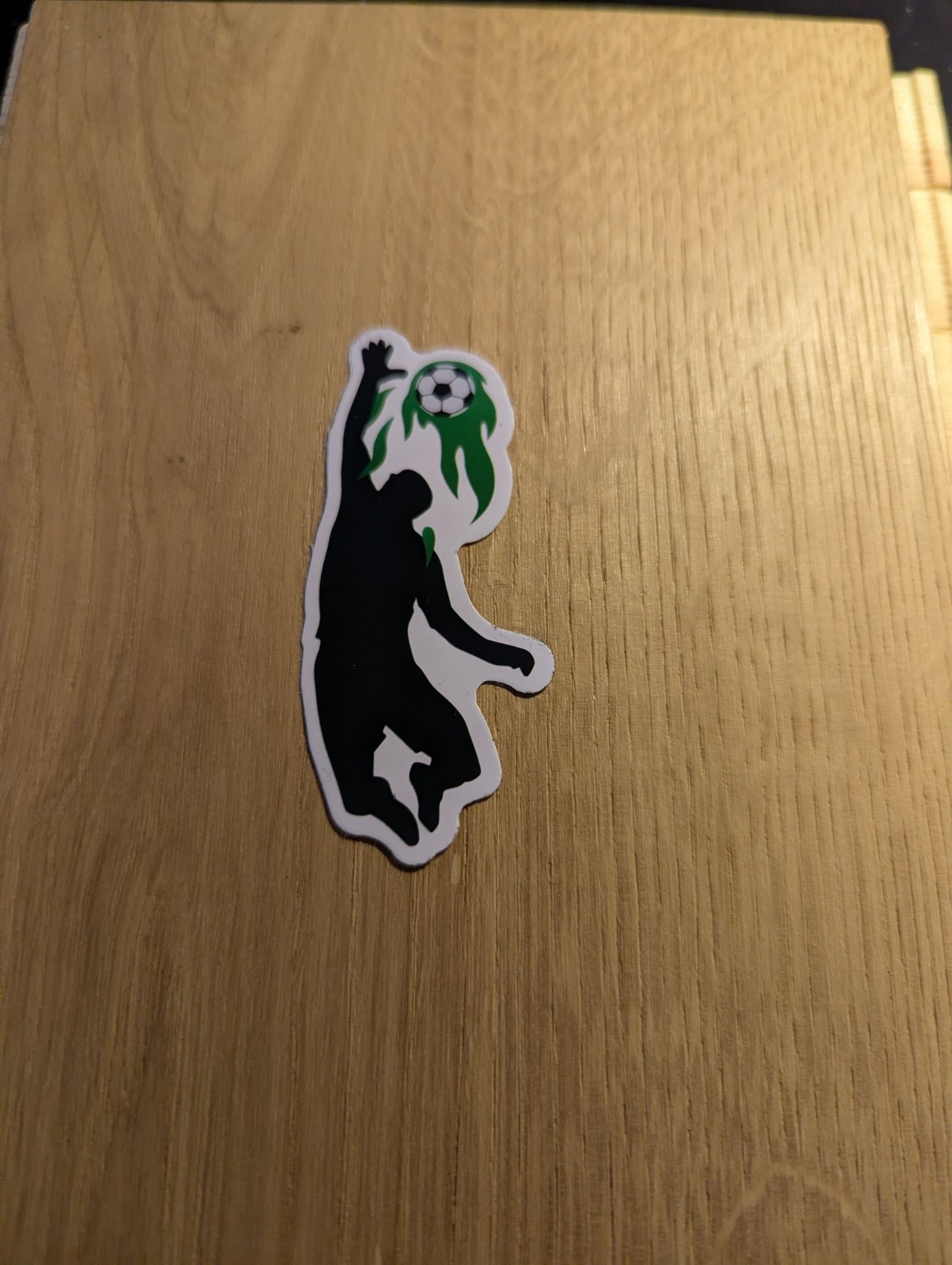 Soccer Player Silhouette Sticker Black White Green Sports