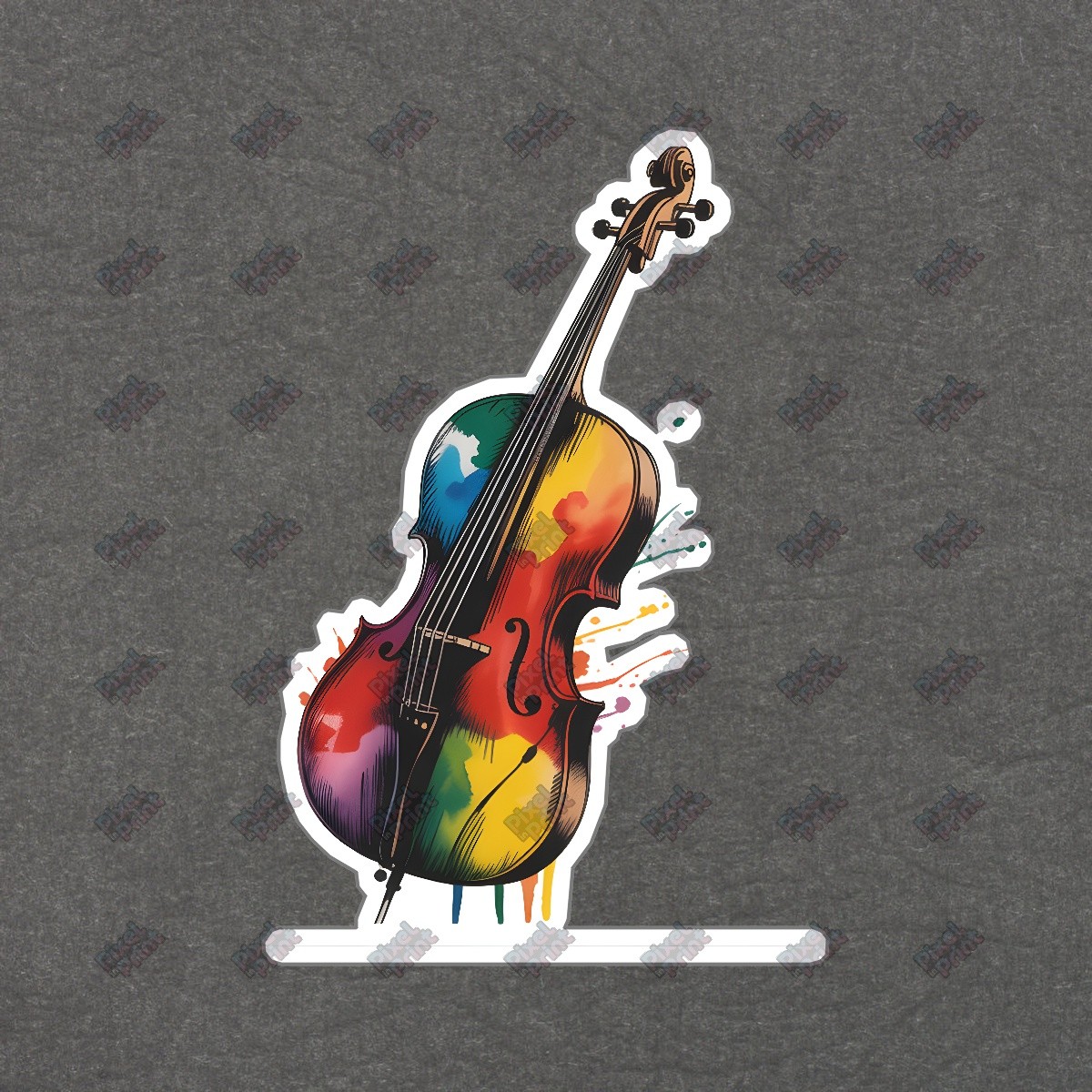 Vibrant Abstract Cello Art Print Colorful Music Decor Creative Gift #8293
