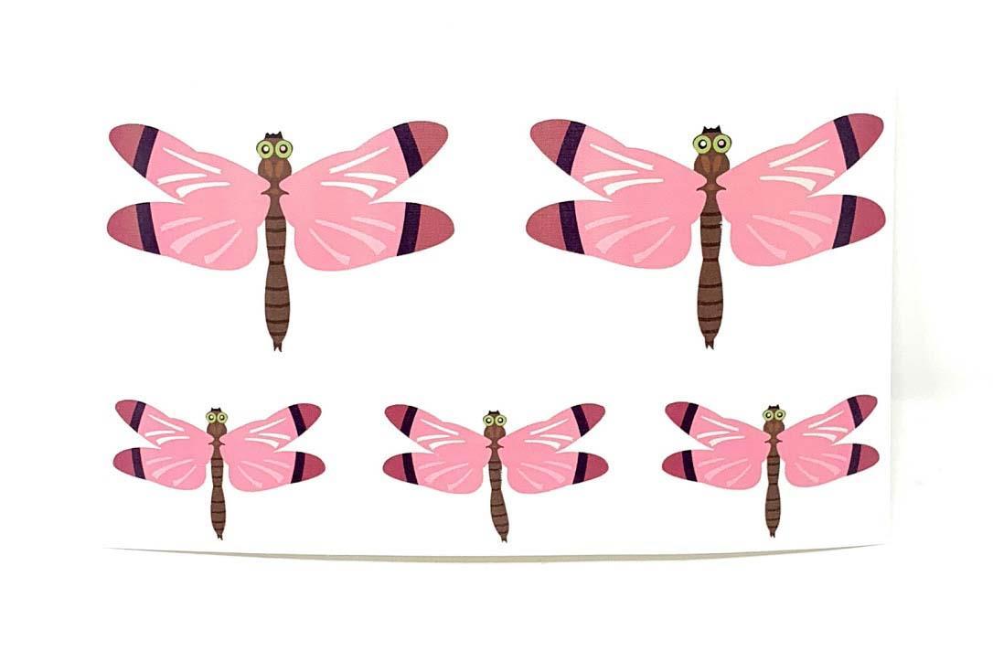 DRAGON FLY Removable Fabric Vinyl DECAL Sticker Set of 5 – 2 Sizes for Window