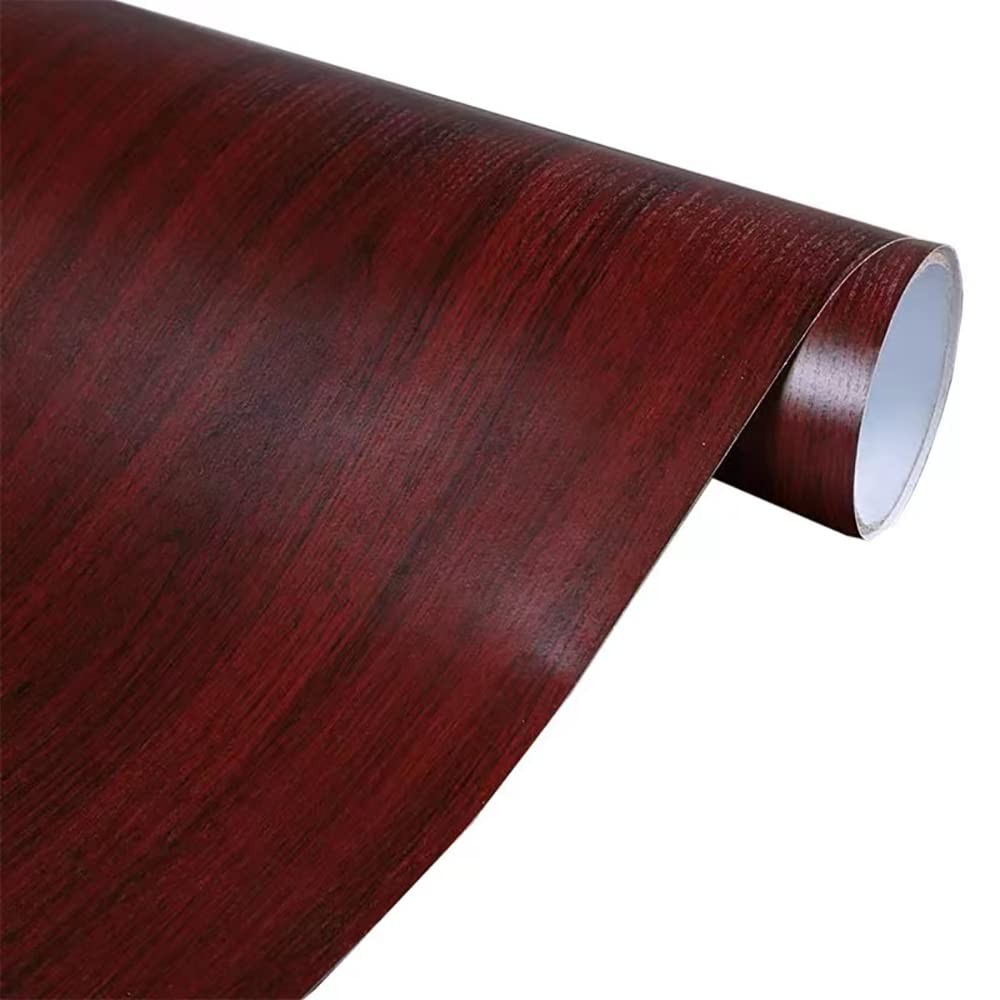 Self Adhesive Vinyl Mahogany Wood Contact Paper for Kitchen Cabinets Red