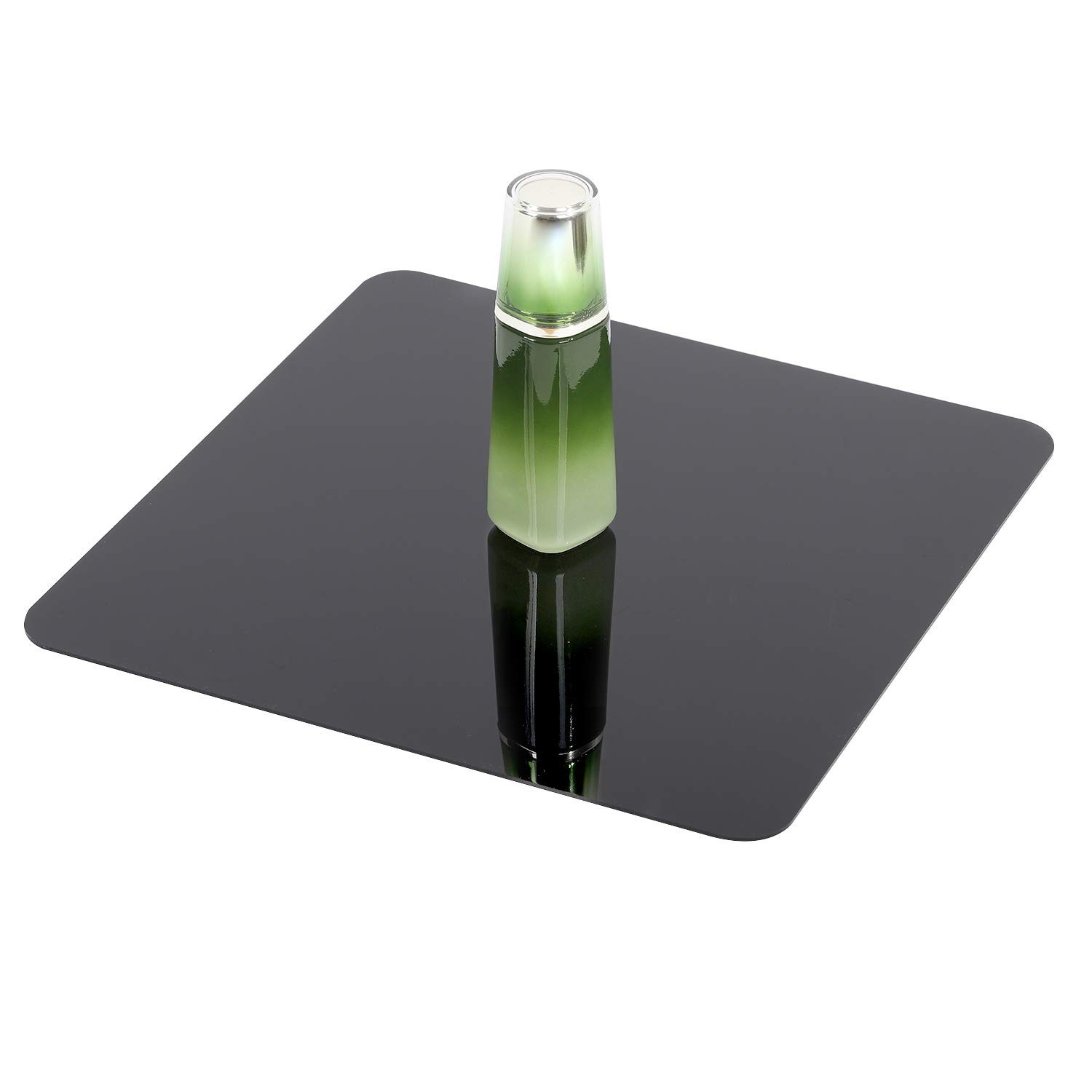 KINJOEK 12 x 12 Inch Acrylic White & Black Reflective Display Table Riser Bac…
