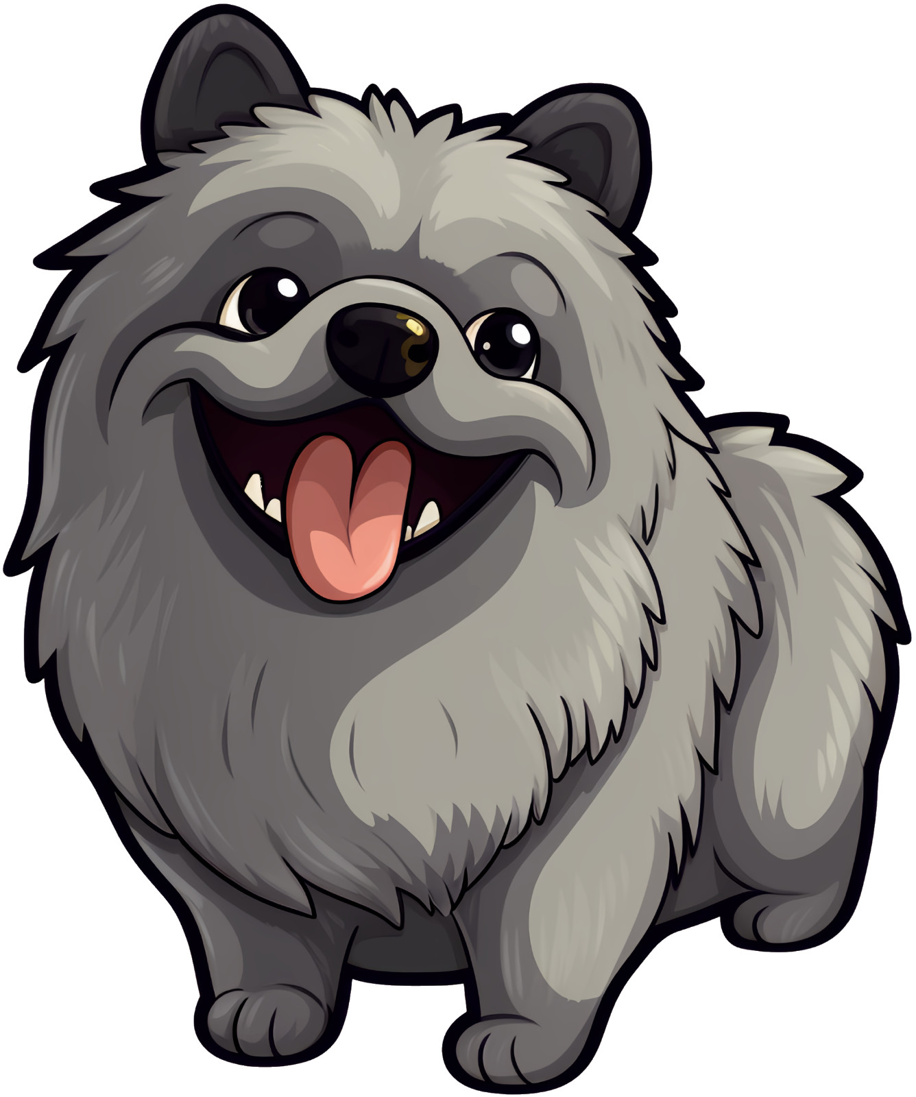 Set of 2 Keeshond Dog Decal Stickers with Free Custom Text