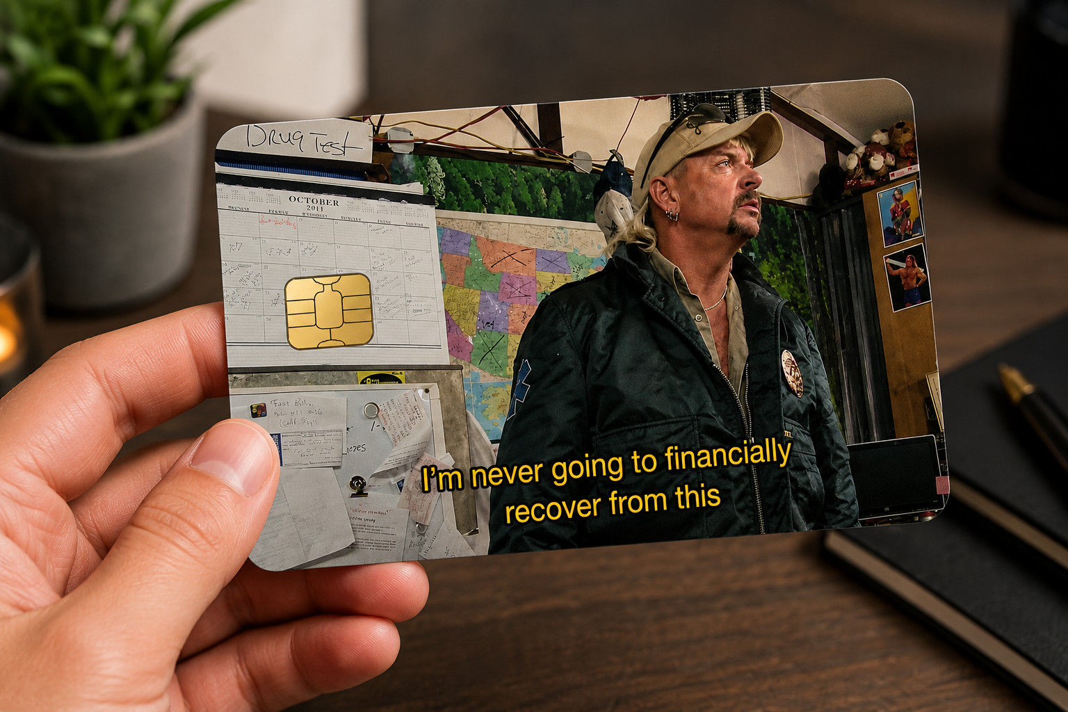 Credit Debit Card Skin Funny Meme I'm Never Gonna Financially Recover Tiger King