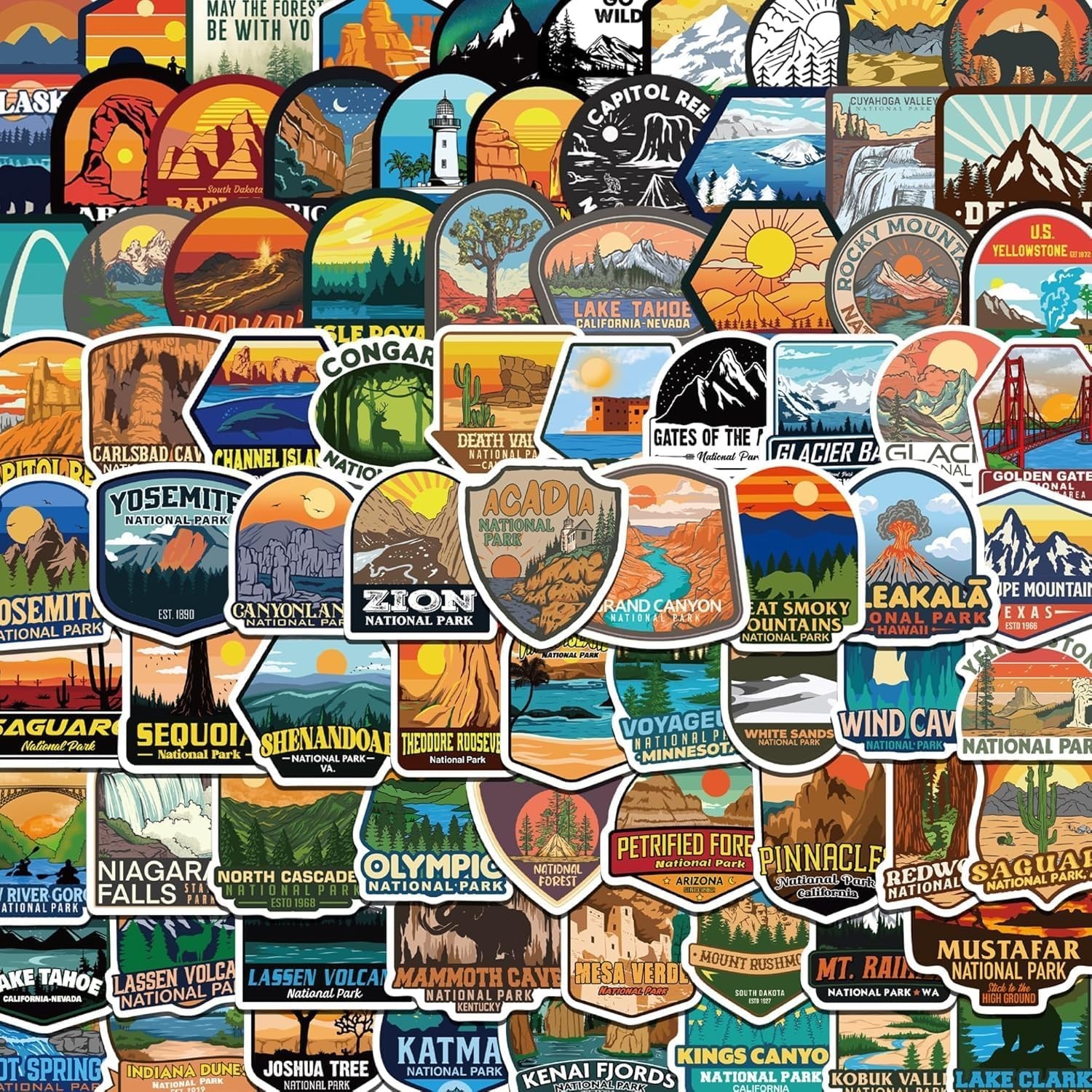 156PCS National Parks Stickers | Outdoor Camping Hiking Waterproof Vinyl Decals