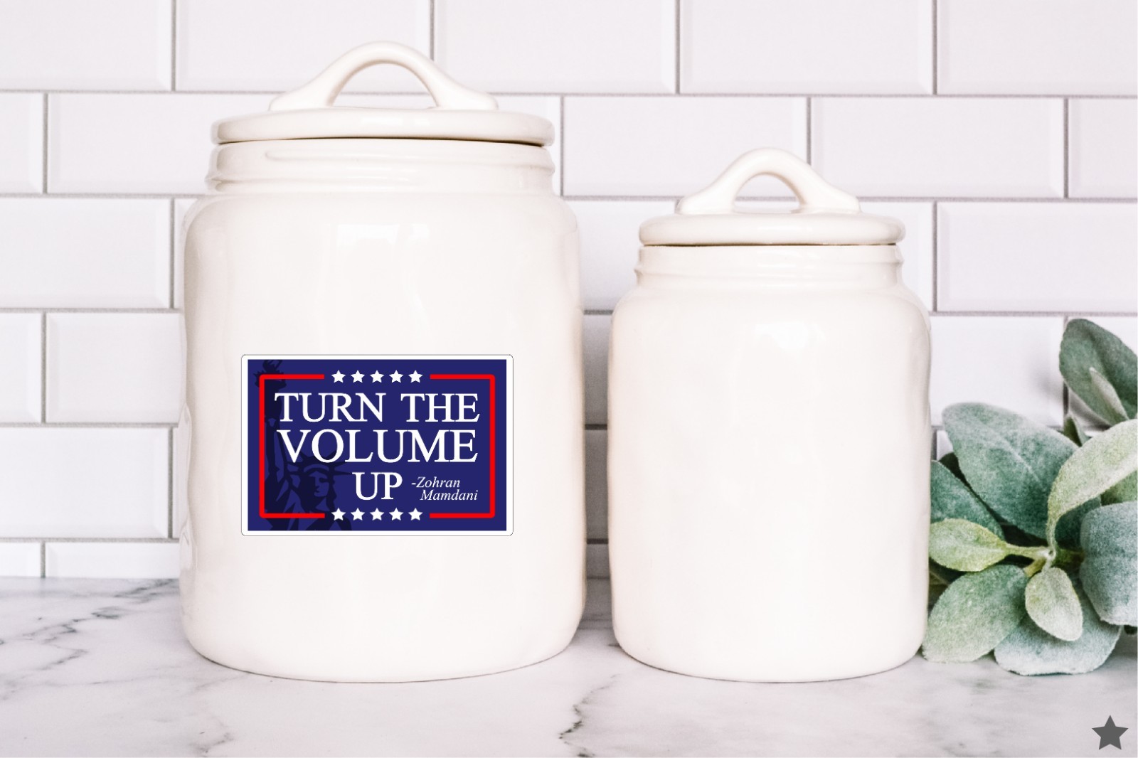 Turn the Volume Up Decal Sticker Zohran Mamdani NYC Statue of Liberty New York