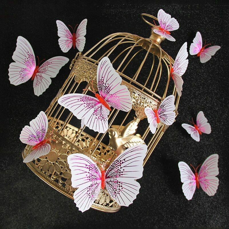 12Pcs/set 3D Butterfly Wall Sticker Butterflies Home Decoration Decor Fridge