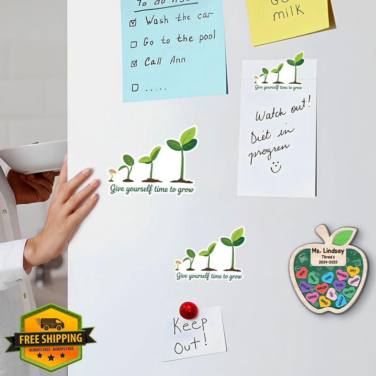 Vybonz Grow Sticker 3 inch Plant Design