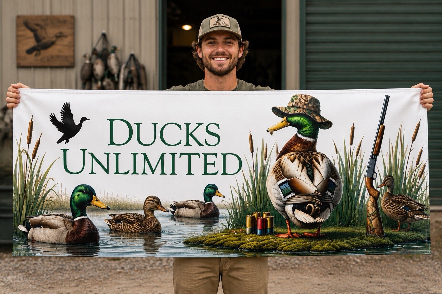 Ducks Unlimited Mallard Duck – Vinyl Banner Shop Mancave Hunting