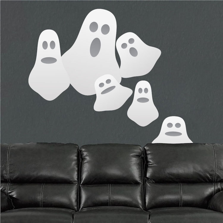 Halloween Ghosts Wall Decals Wallpaper Scary Seasonal Decorations Vinyl, h07