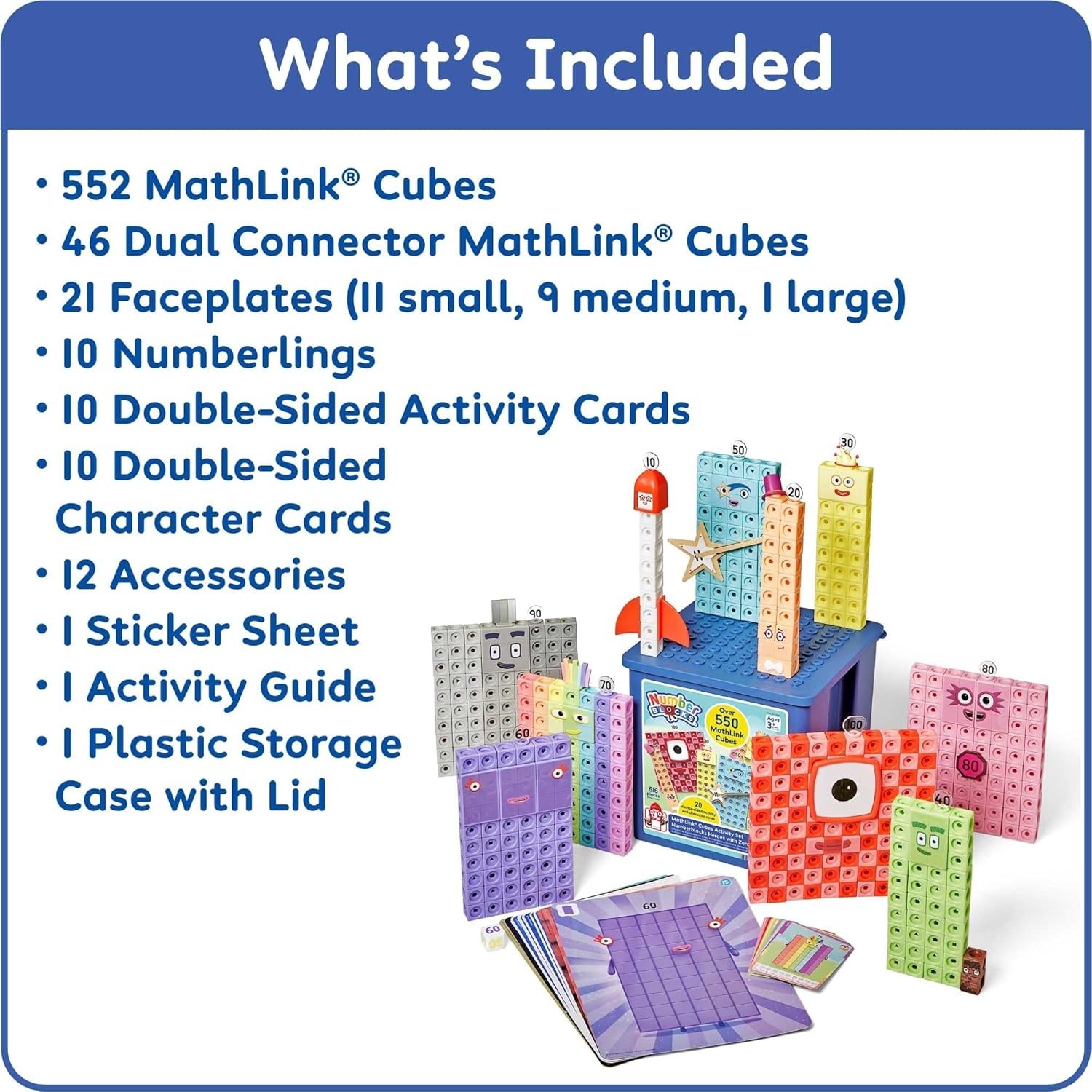 Numberblocks Mathlink Cubes Set Kids Educational Toys Preschool Learning