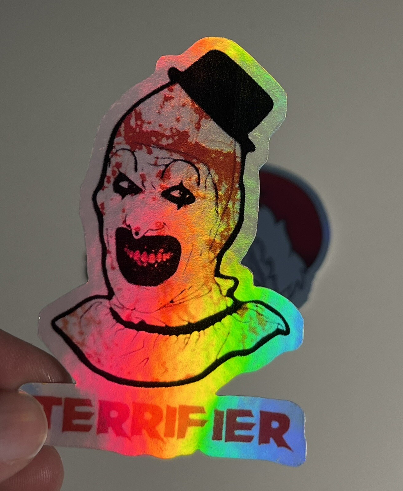Terrifier Art the Clown 2 Pack Holographic ￼Waterproof Sticker