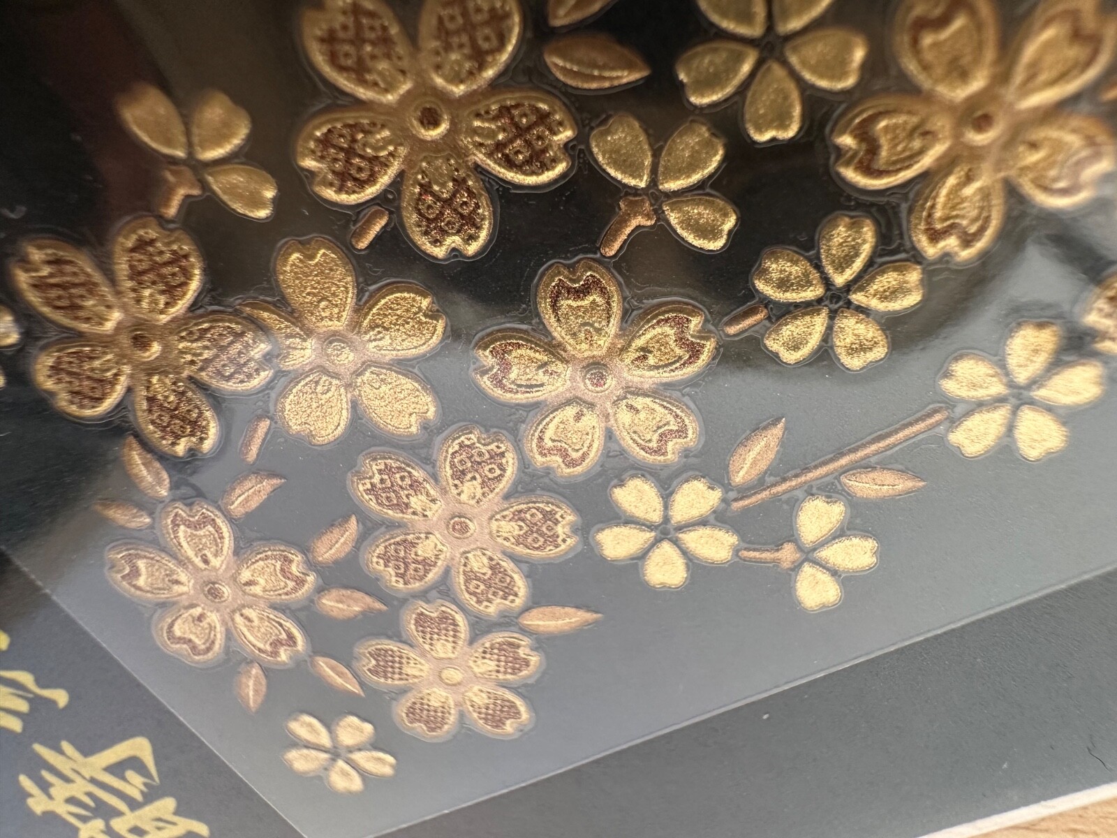 Gold Makie Transfer Decal Sticker Durable Decoration Yuzen Cherry Blossom