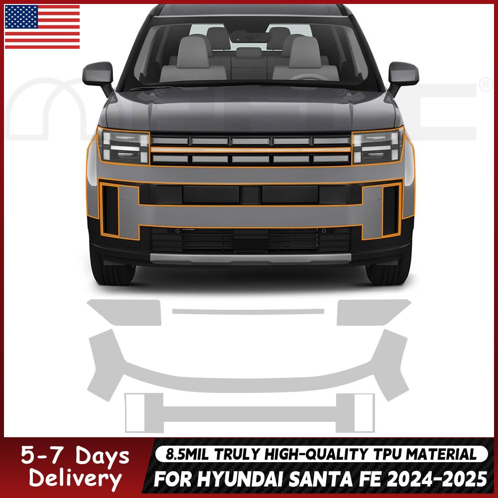 8.5Mil TPU PPF Paint Protection Film Pre-Cut Kit For Hyundai Santa Fe 2024-2025