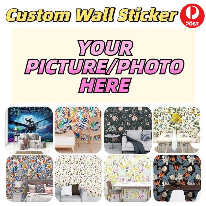 Personalized Wall Sticker Bedroom Custom Image Picture Flower Art Decal Mural AU
