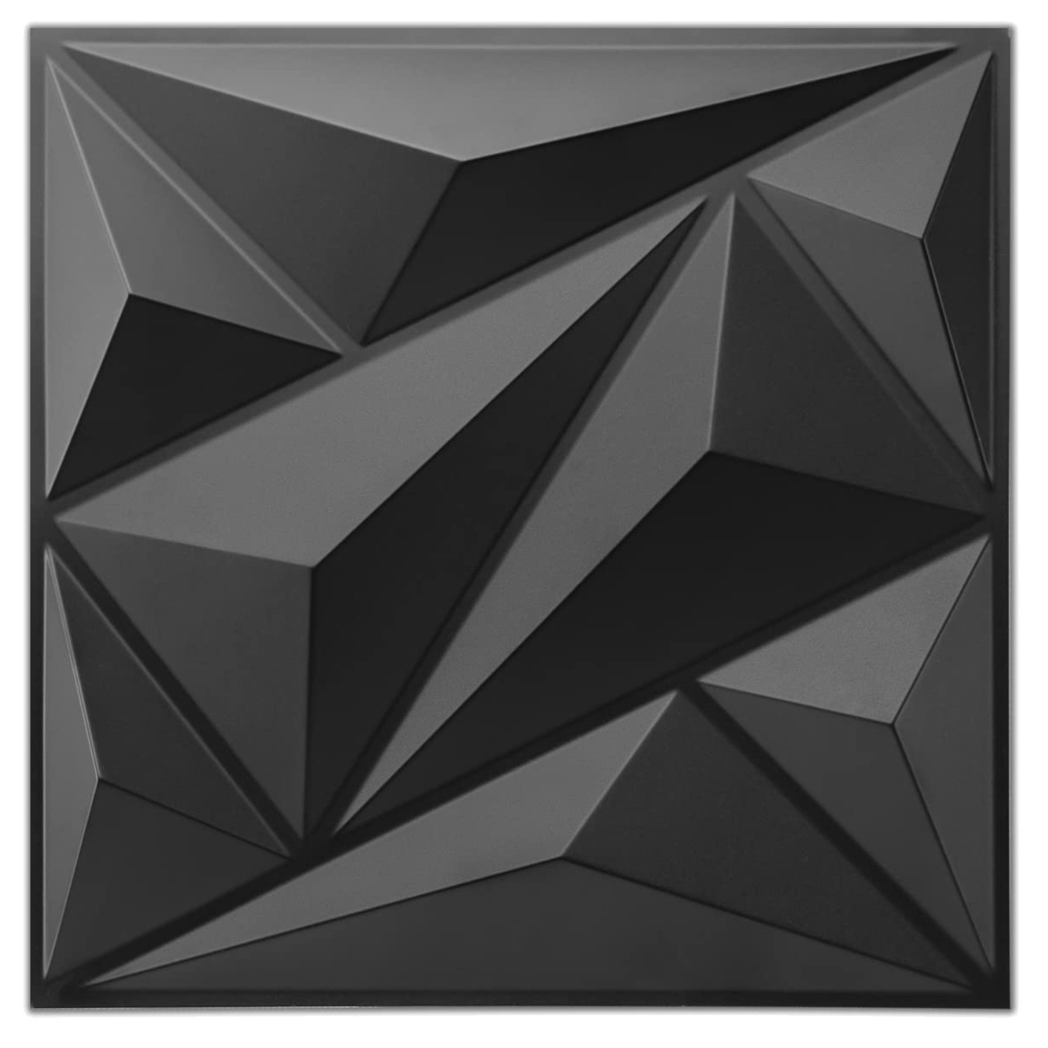DIY Textured Wall Panels 33-Pack – Black, 12"x12"