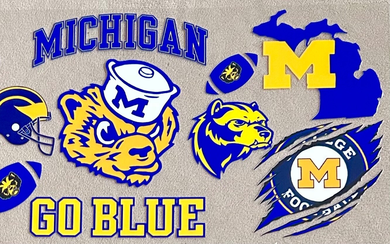 NEW College University of Michigan Transfer Sticker DIY Cup Wrap Glasses Bottles