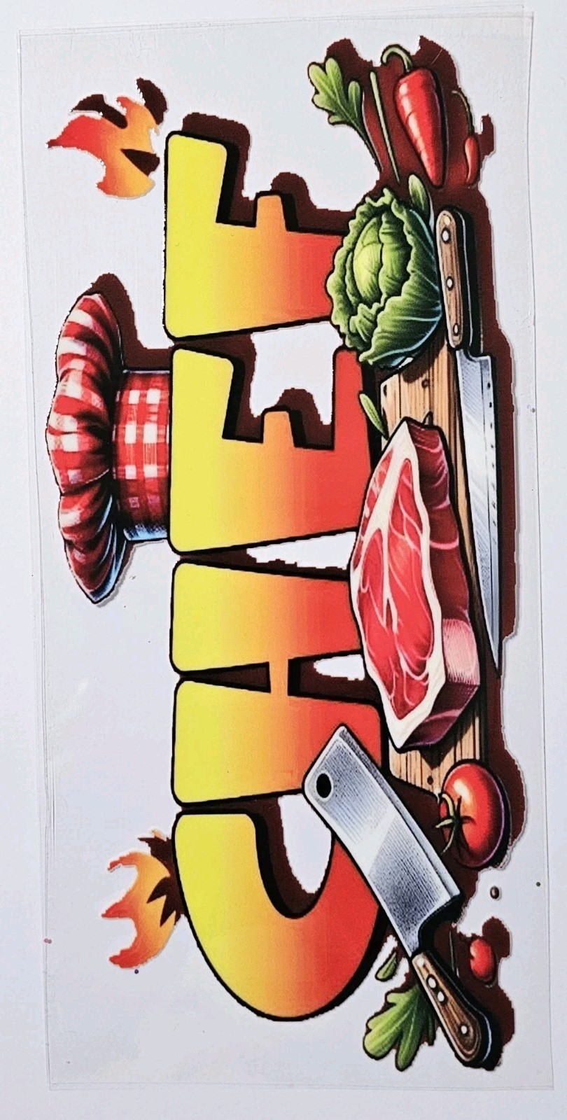 Chef UV DTF Transfer Sticker Wrap Tumbler UVDTF BUY 10+ GET COMBINED SHIPPING