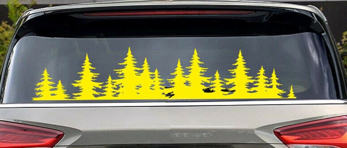 TREE LANDSCAPE SCENE BANNER large Vinyl Decal for Car Truck trailer Windows