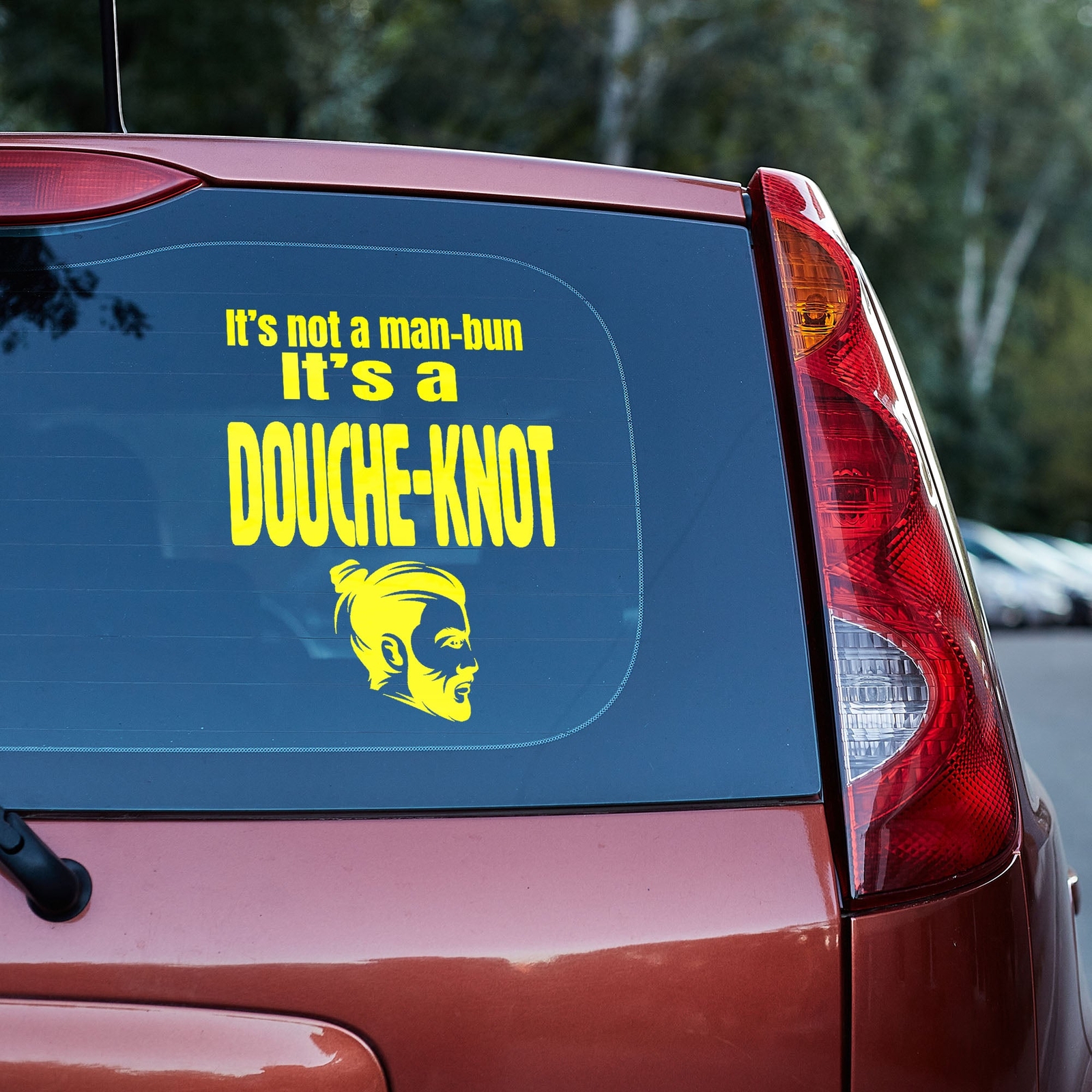 It's not a manbun it's a douche knot vinyl decal