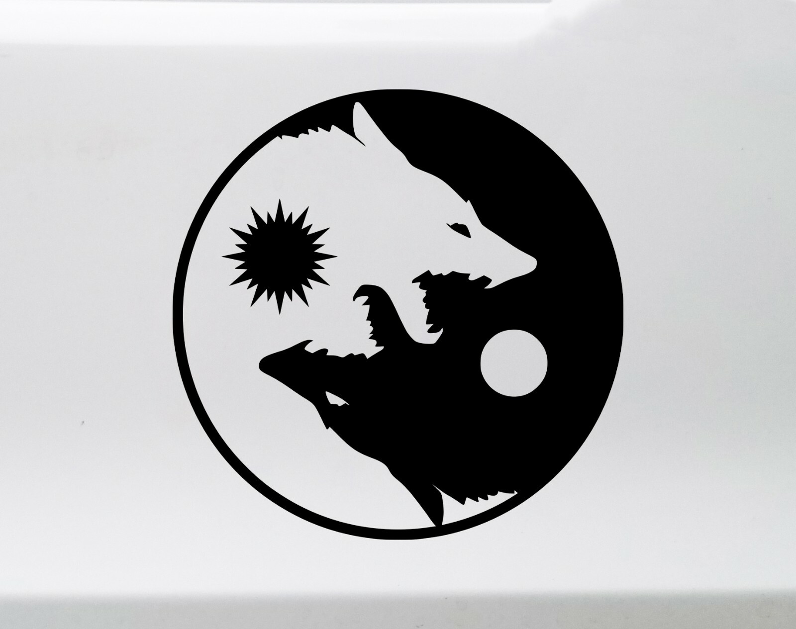 Skoll Hati Fenrir Vinyl Decal – Viking Wolf Yin Yang Sun Moon – Die Cut Sticker
