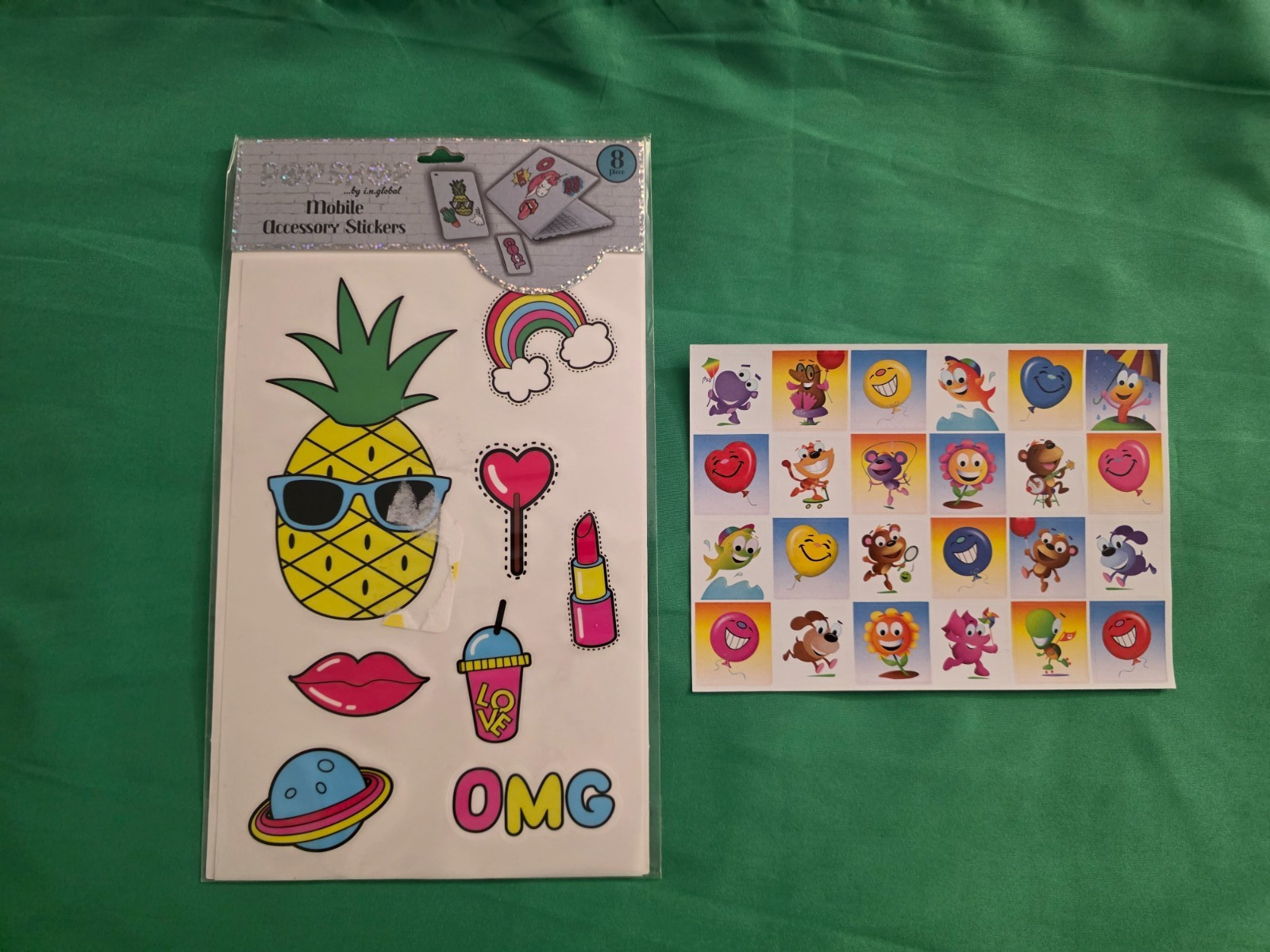 Pop Shop Mobile Accessory Stickers Pineapple OMG 8pc +Extra New Gift Pop Culture