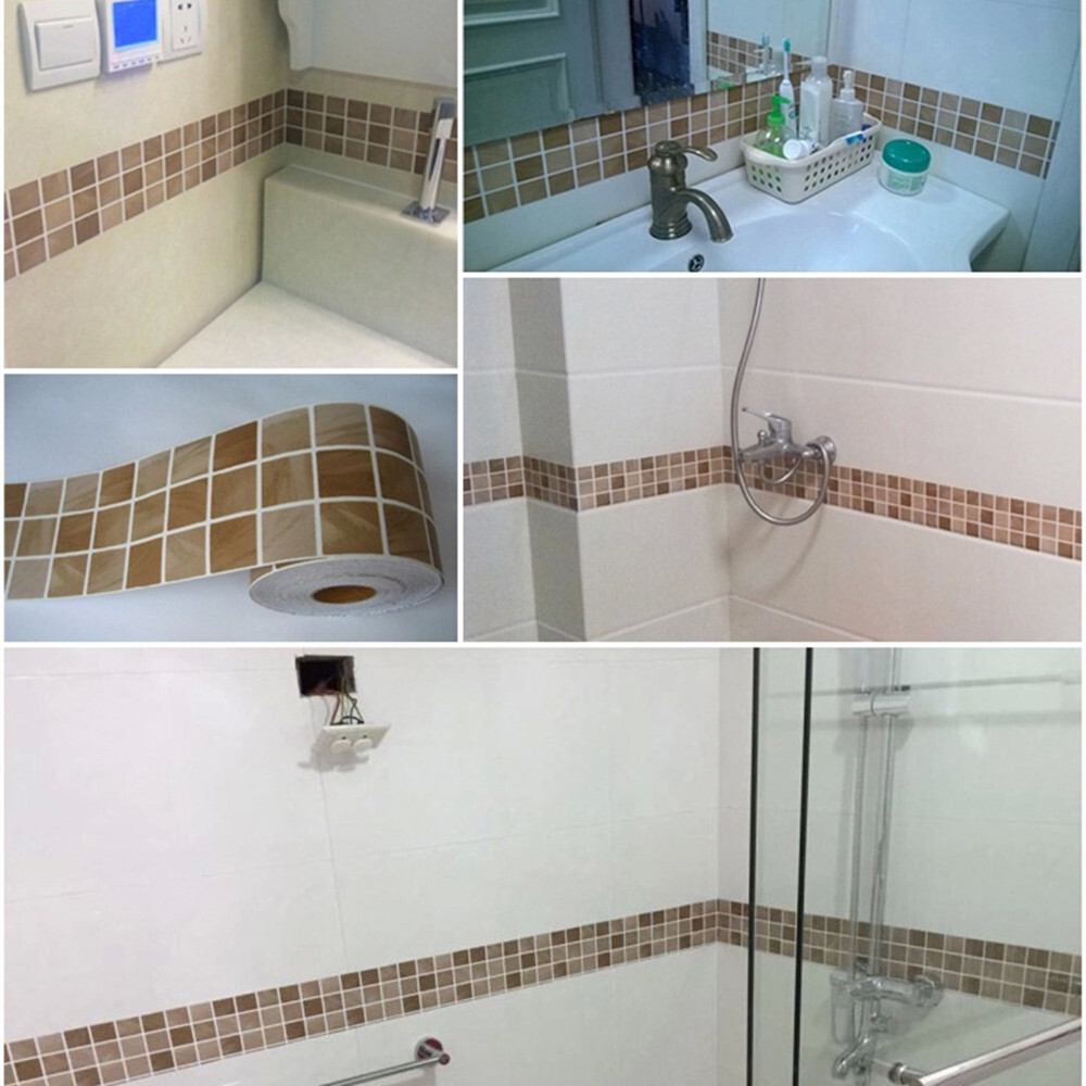 DIY Mosaic Self Adhesive Wall Sticker Vinyl Decal Home Kitchen Bathroom Decor