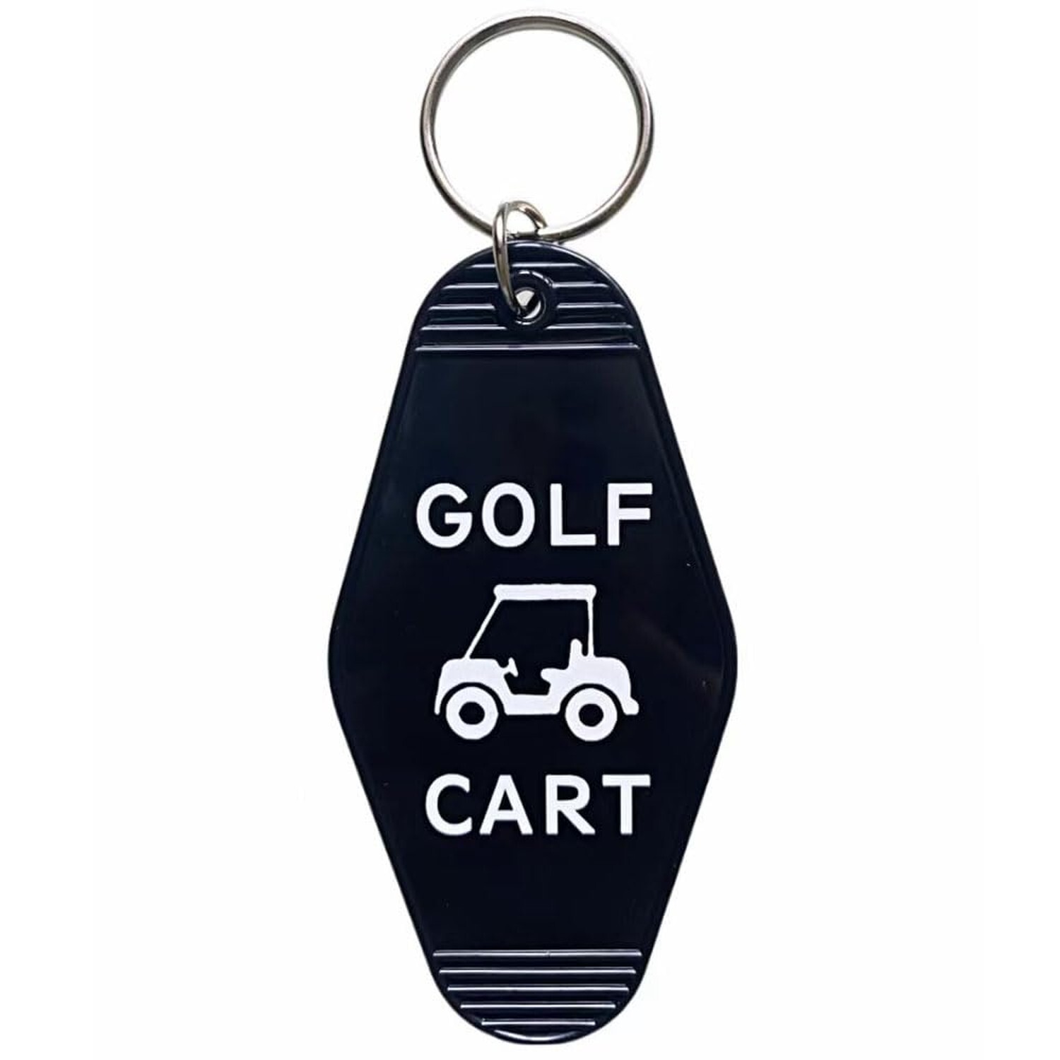 Golf Cart Keychain Plastic Retro Motel Golf Cart Key Chain for Women Men Black