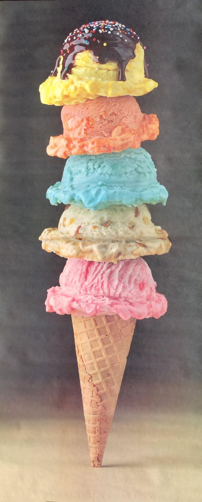 Food Challenge GIANT 5 Scoop Ice Cream Photo Door Wall Mural Poster 82.5” X 34”