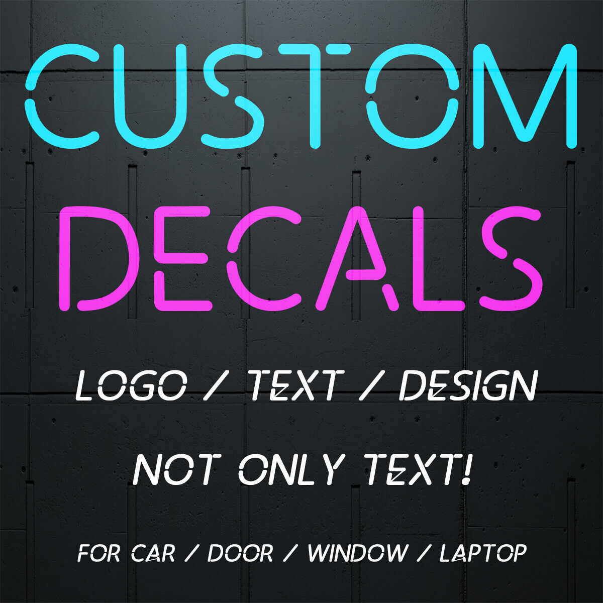 2X Custom Your Text Vinyl Lettering Stickers DIY Decal Personalized Car Decor