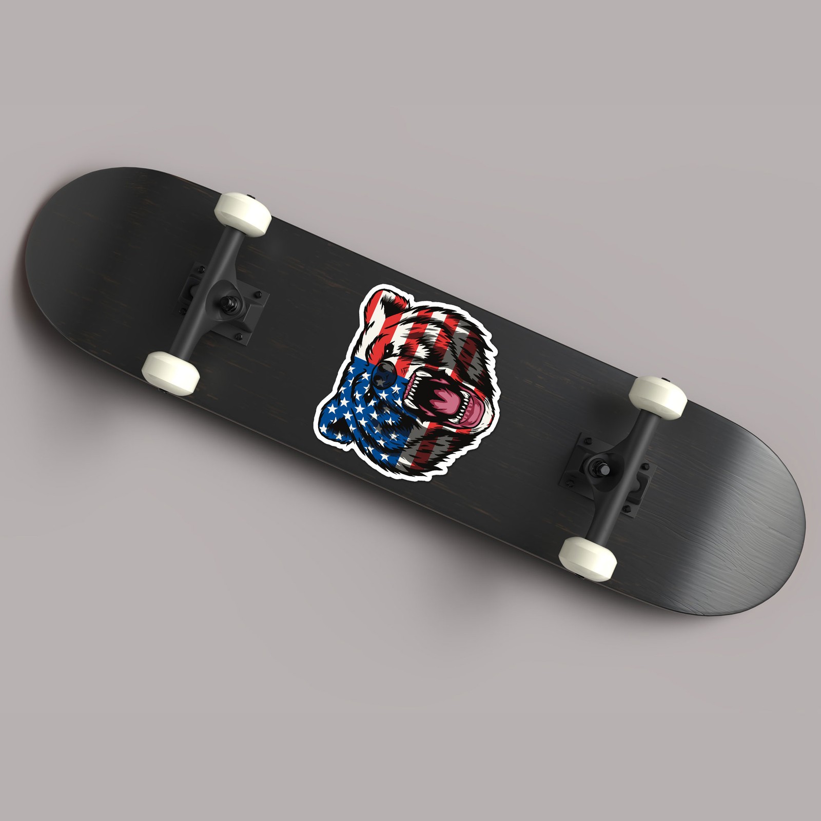 USA American Flag Bear – Vinyl Decal Sticker – Car Window Laptop – ebn12039