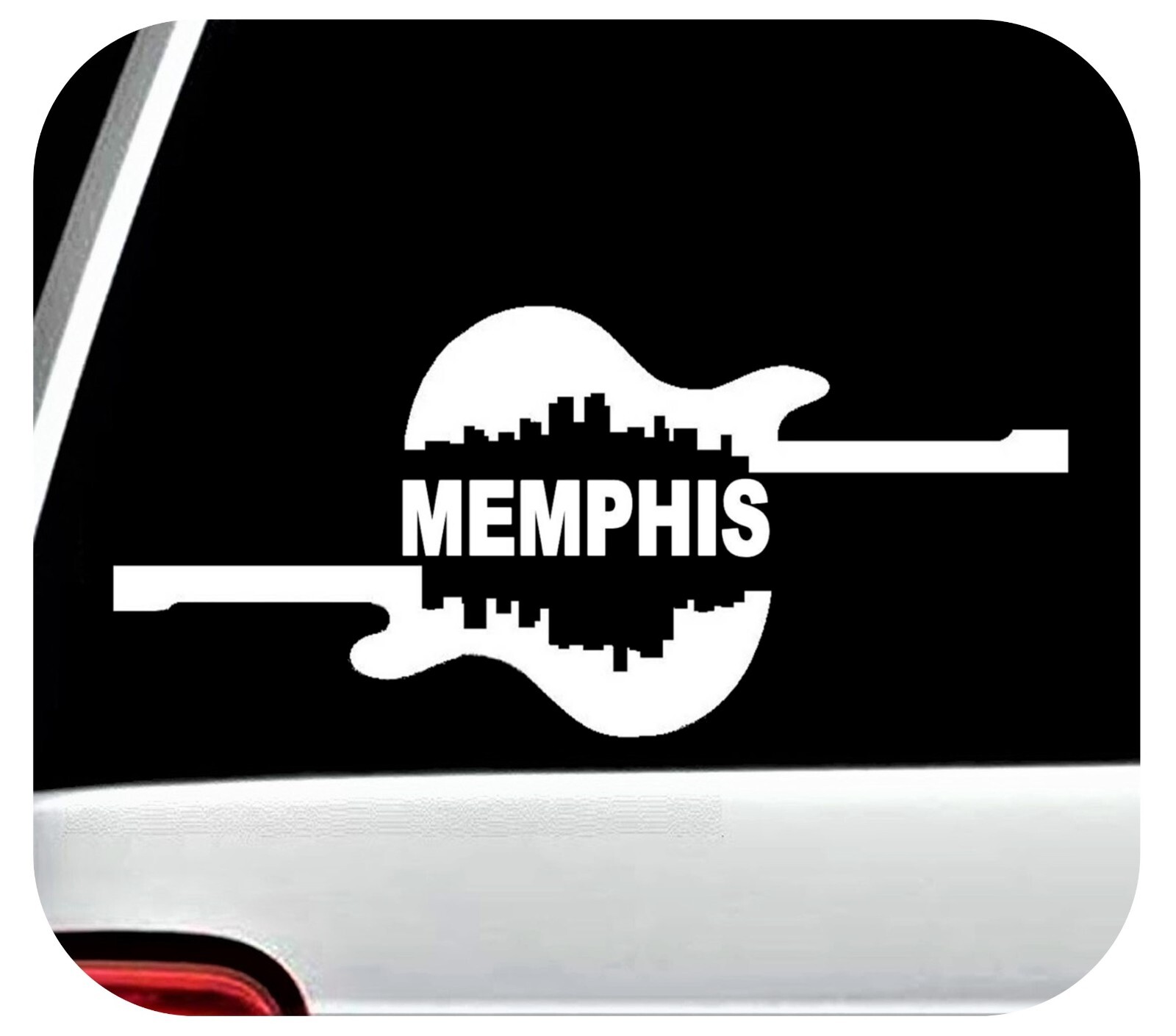 Memphis Electric Blues Guitar Decal Sticker Car SUV Rock Hard cafe Elvis B1017