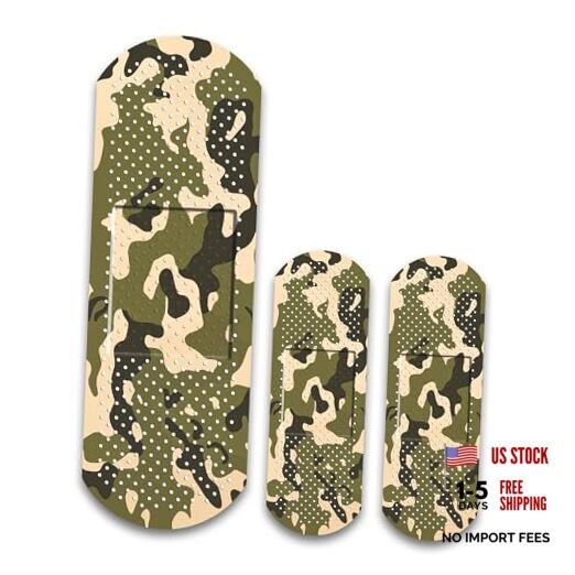 Camo Bandage Band Aid Decal Sticker – 3 Pack – 1-9×3 Inch and 2-5×1.67 Inch
