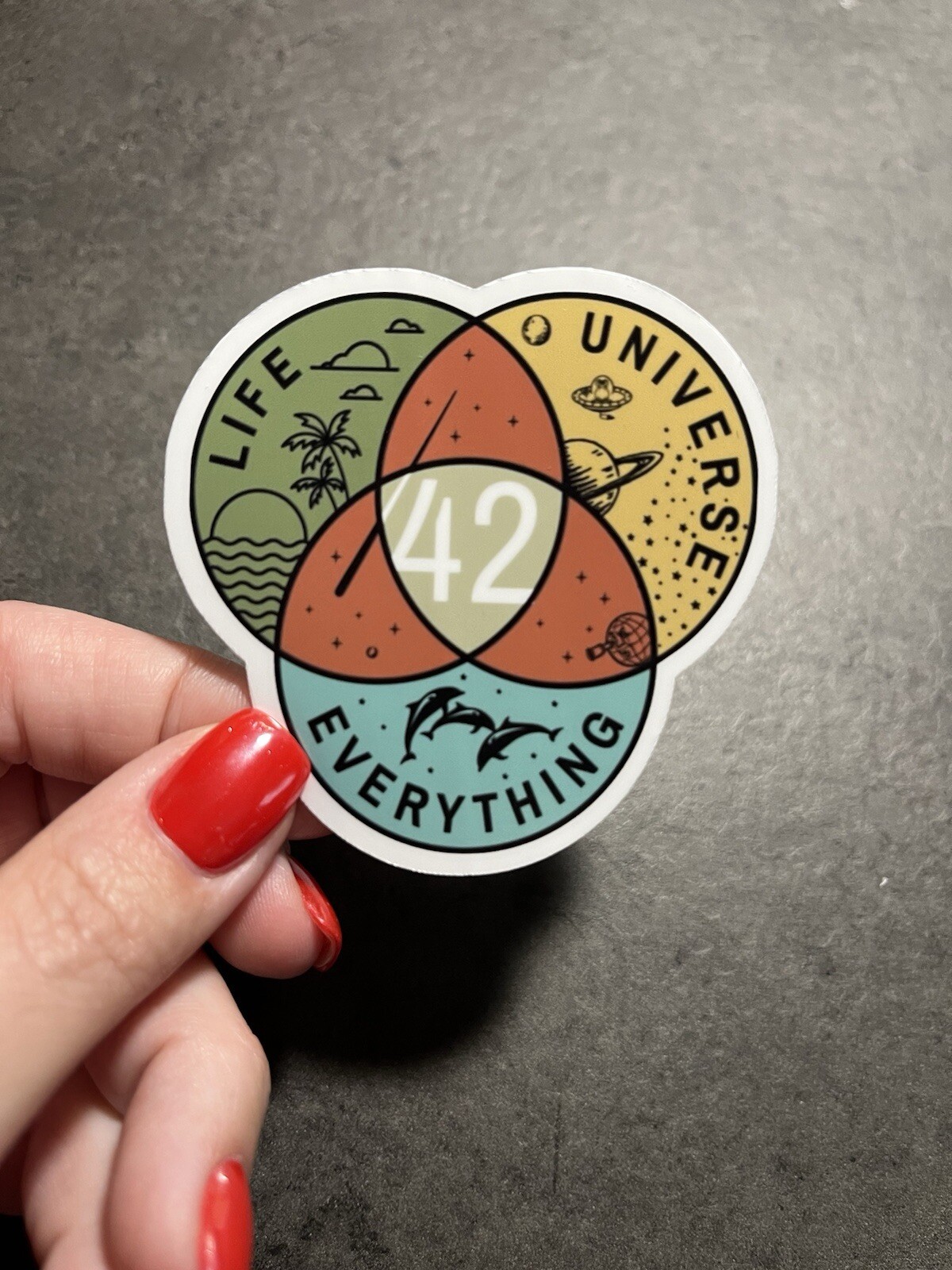 42 ~ The Answer to Life, Universe, & Everything – Sticker, HitchHikers Guide