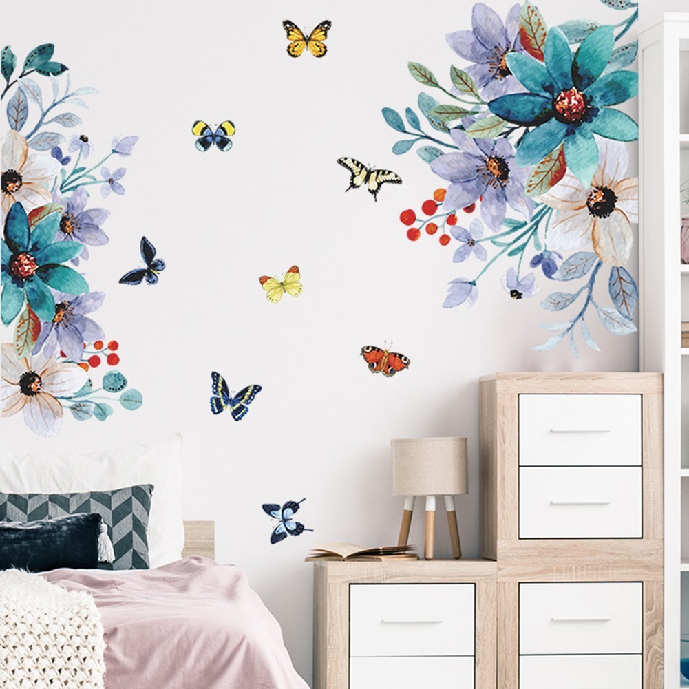 Wall Sticker Ornament Removable DIY Decals Decor Exquisite Flower Home