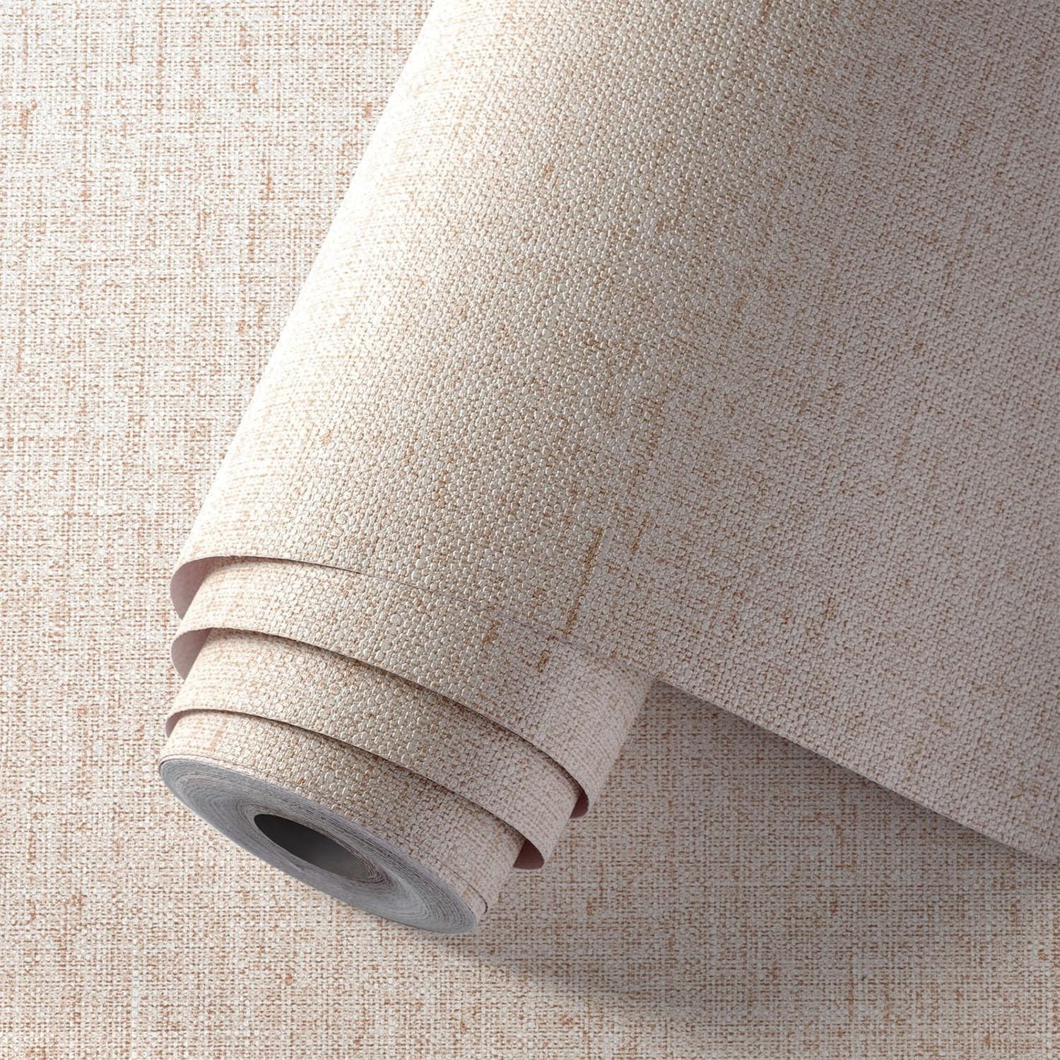 Beige Wallpaper Peel and Stick 472" Textured Beige Grasscloth Contact Paper F…