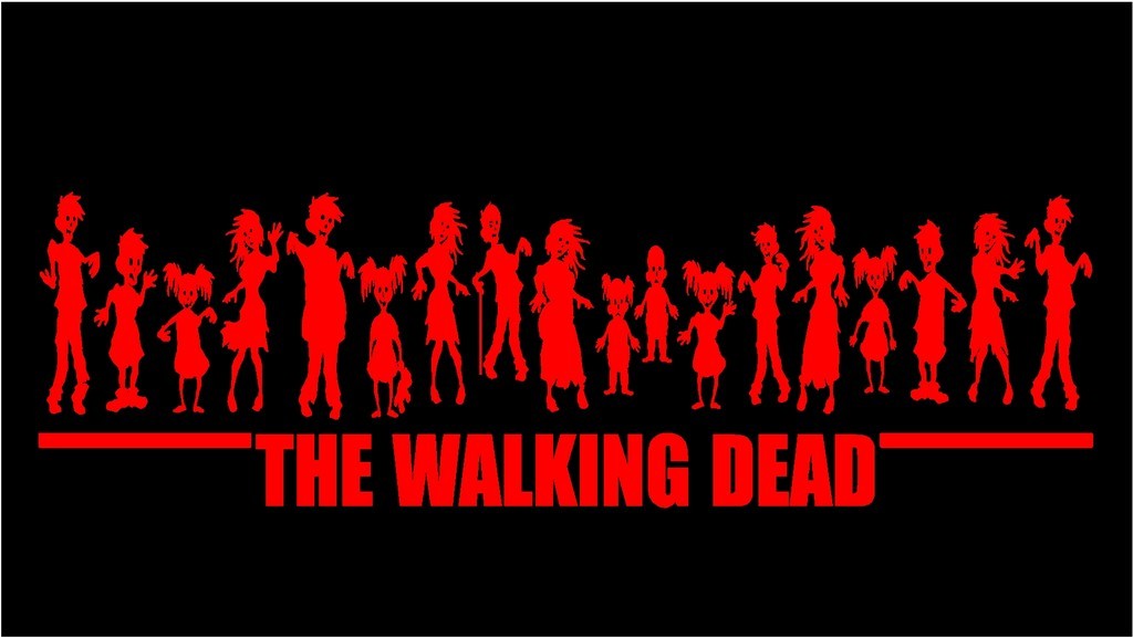 Zombie Decal Large Horde Stick Figures The Walking Dead vinyl sticker 6" x 20"