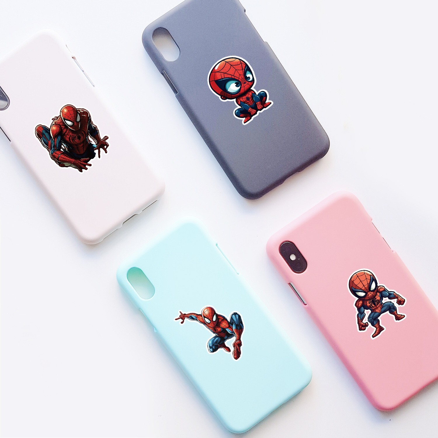 50 Pcs Stickers Spider Man Marvel Heroes Animation Luggage Car Phone Vinyl Decal
